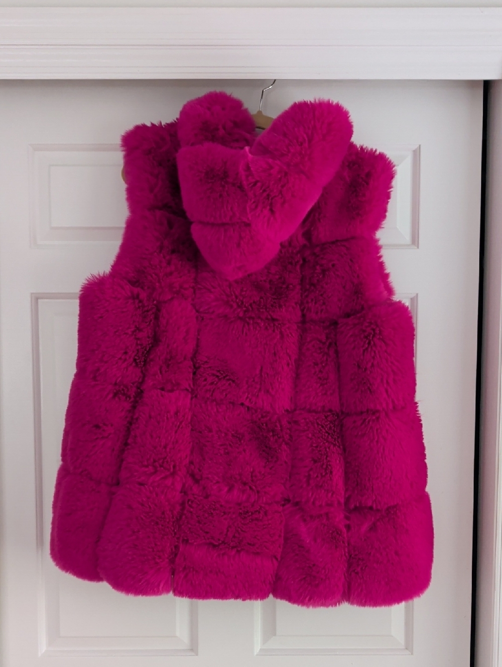 Jayley Collection Plush Faux Fur Vest - Hot Pink - Picture 6 of 6